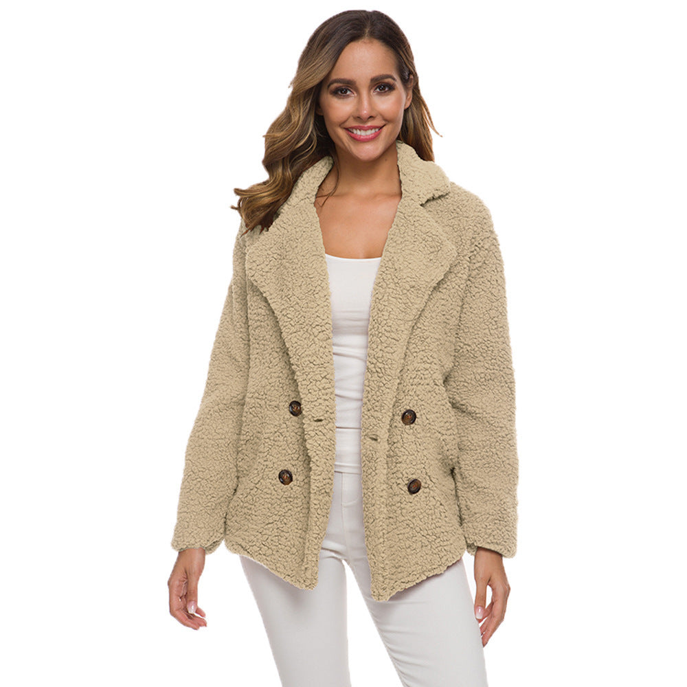 Lamb Fleece Thickened Women's Sweater Coat