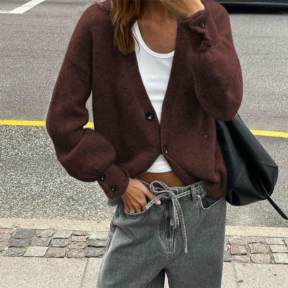 Solid Color Long-sleeved Sweater Woolen Women's Clothing