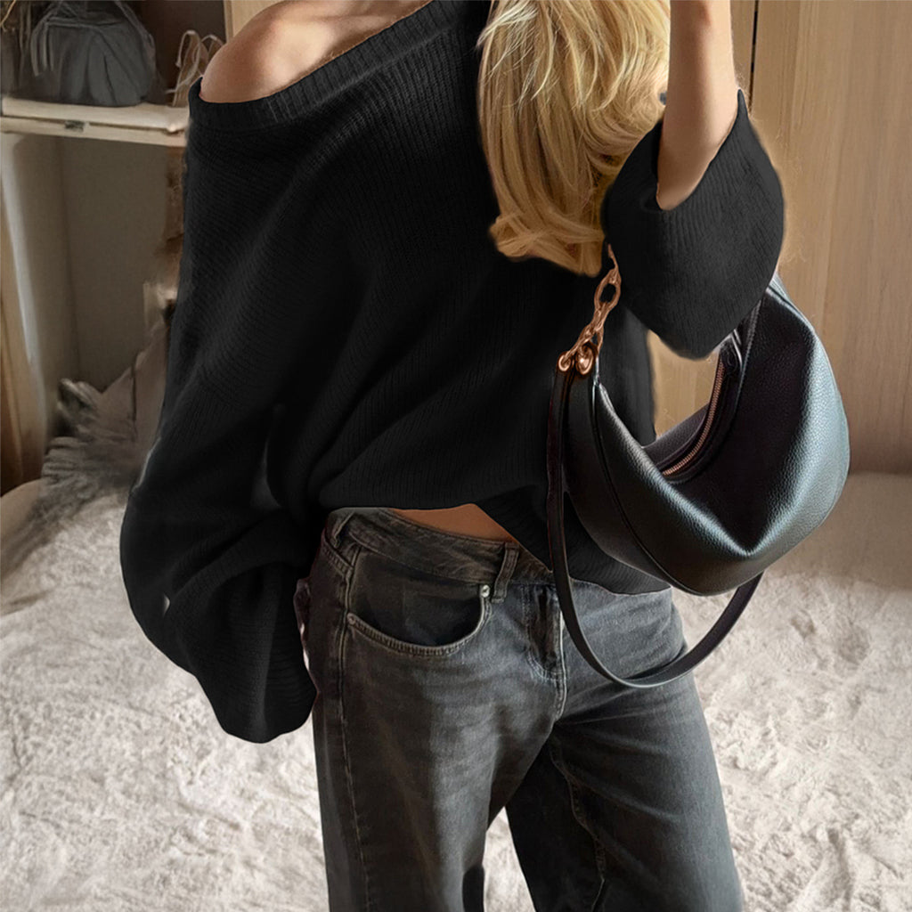 Fashion Temperament Pure Color Long Sleeve Sweaters Women's Clothing