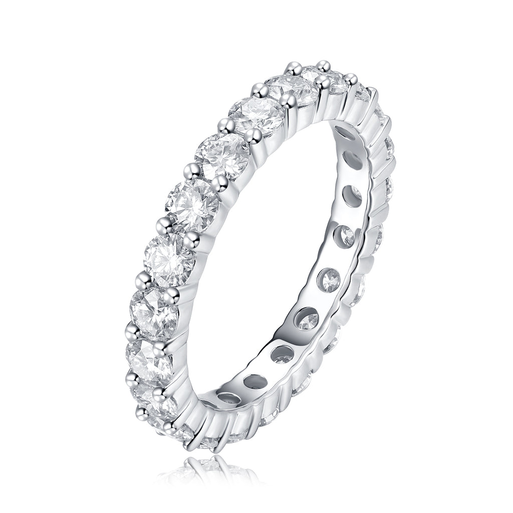 Luxury Fashion Diamond Ring, Row Diamond Ring, Moissanite Silver Ring, Jewelry