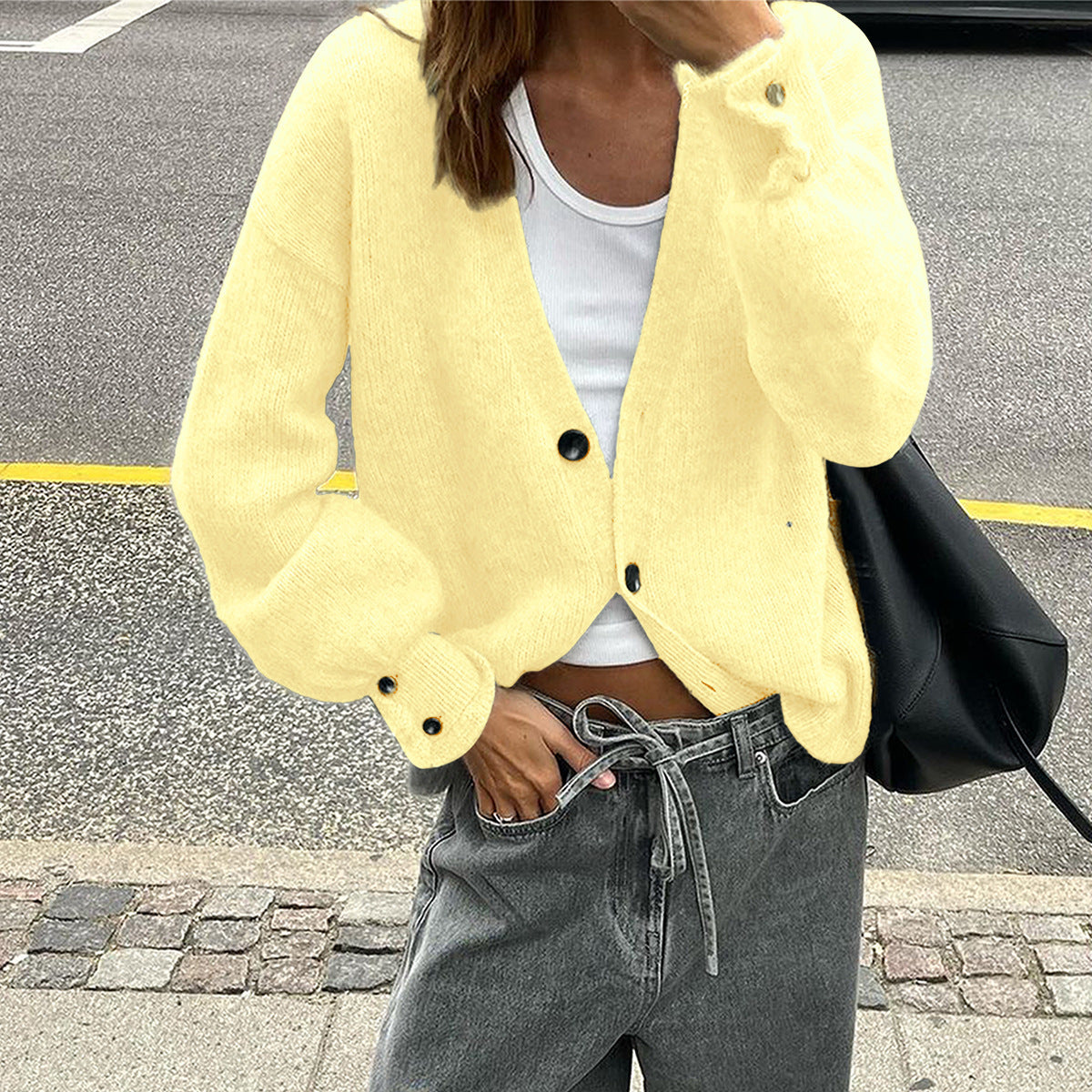 Solid Color Long-sleeved Sweater Woolen Women's Clothing