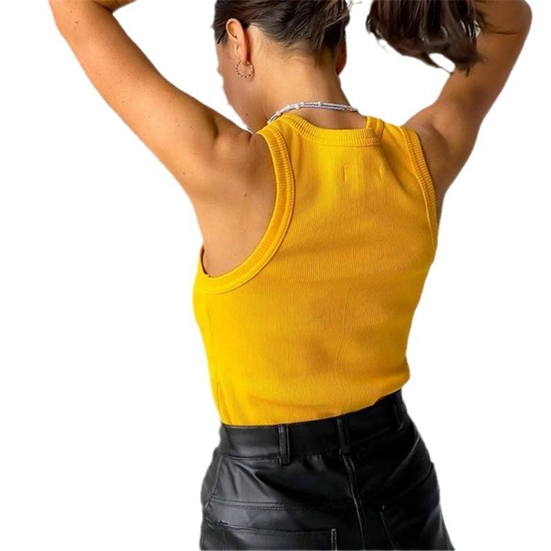 2025YJ Summer Slim Fit Short Sexy Slim Fit Vest Tight