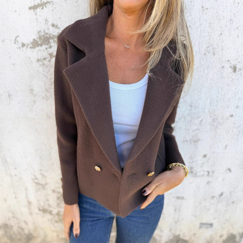 New Women's Casual Woolen Button Graceful Suit Jacket