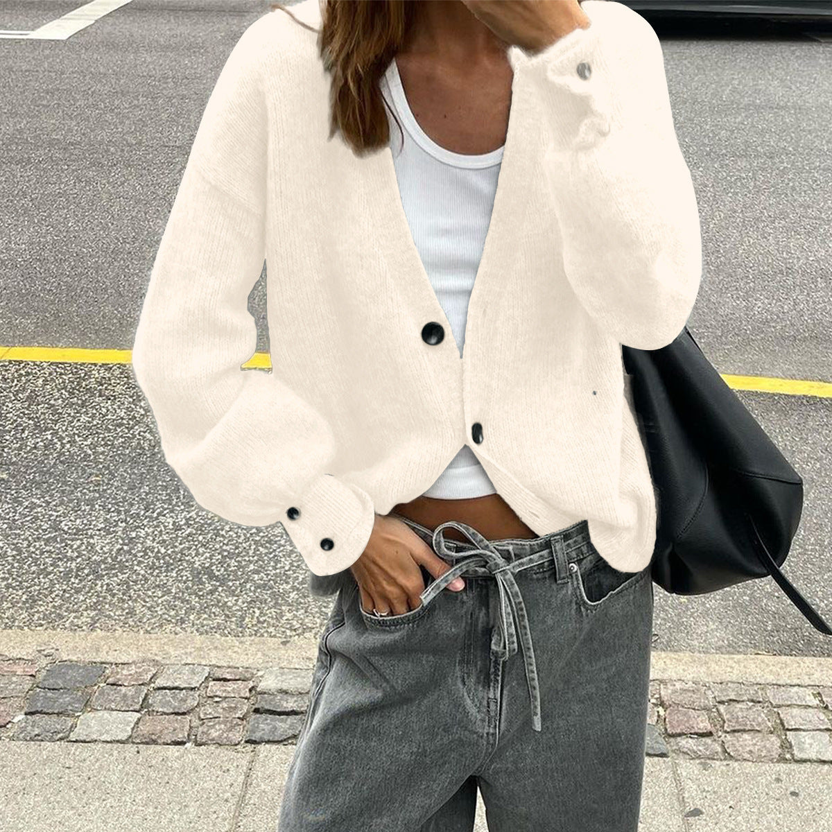 Solid Color Long-sleeved Sweater Woolen Women's Clothing