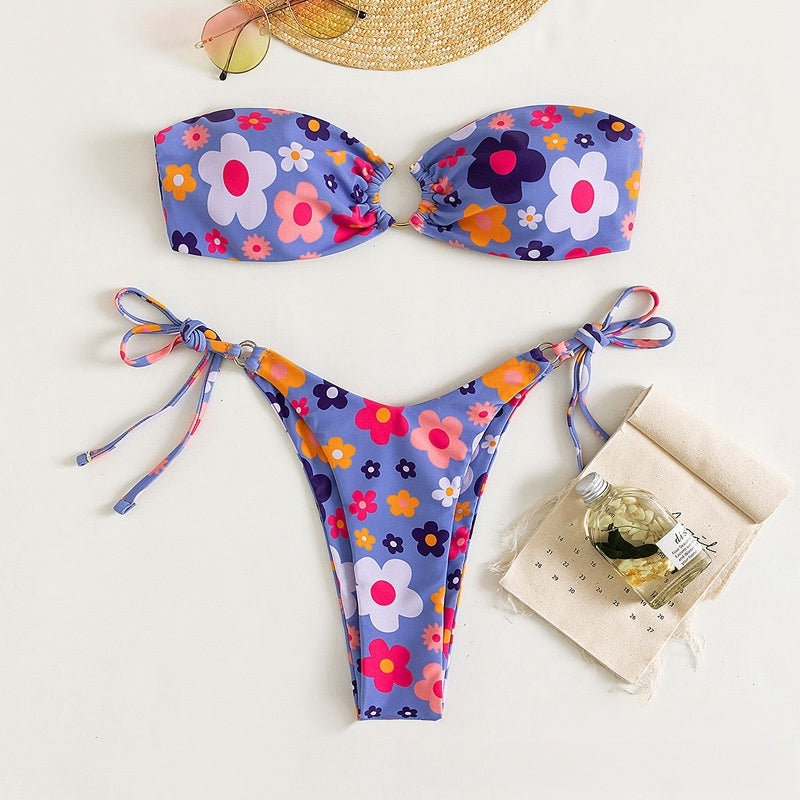 YJ Tube Top Sexy Print Bikini