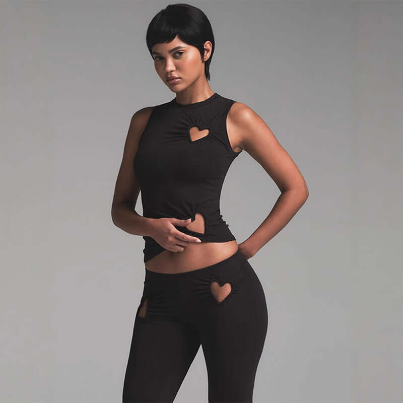 YJ Women's slim body hollow suit