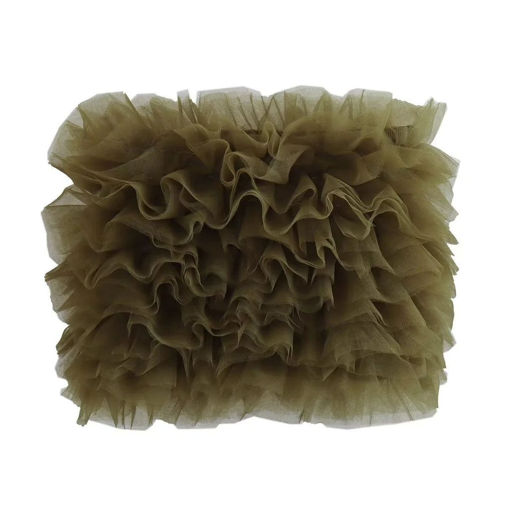 YJ Women's knitted short bubble tube top