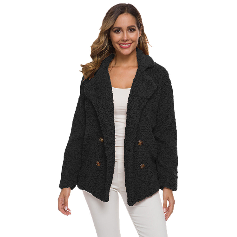Lamb Fleece Thickened Women's Sweater Coat