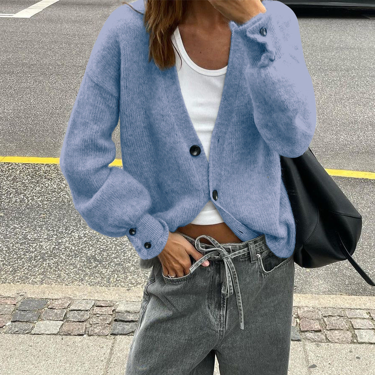 Solid Color Long-sleeved Sweater Woolen Women's Clothing