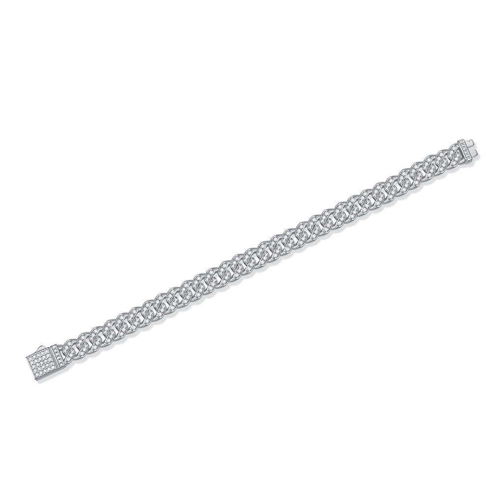 The Light Of Faith Luxury Fashion Mossan Diamond S925 Silver Bracelet