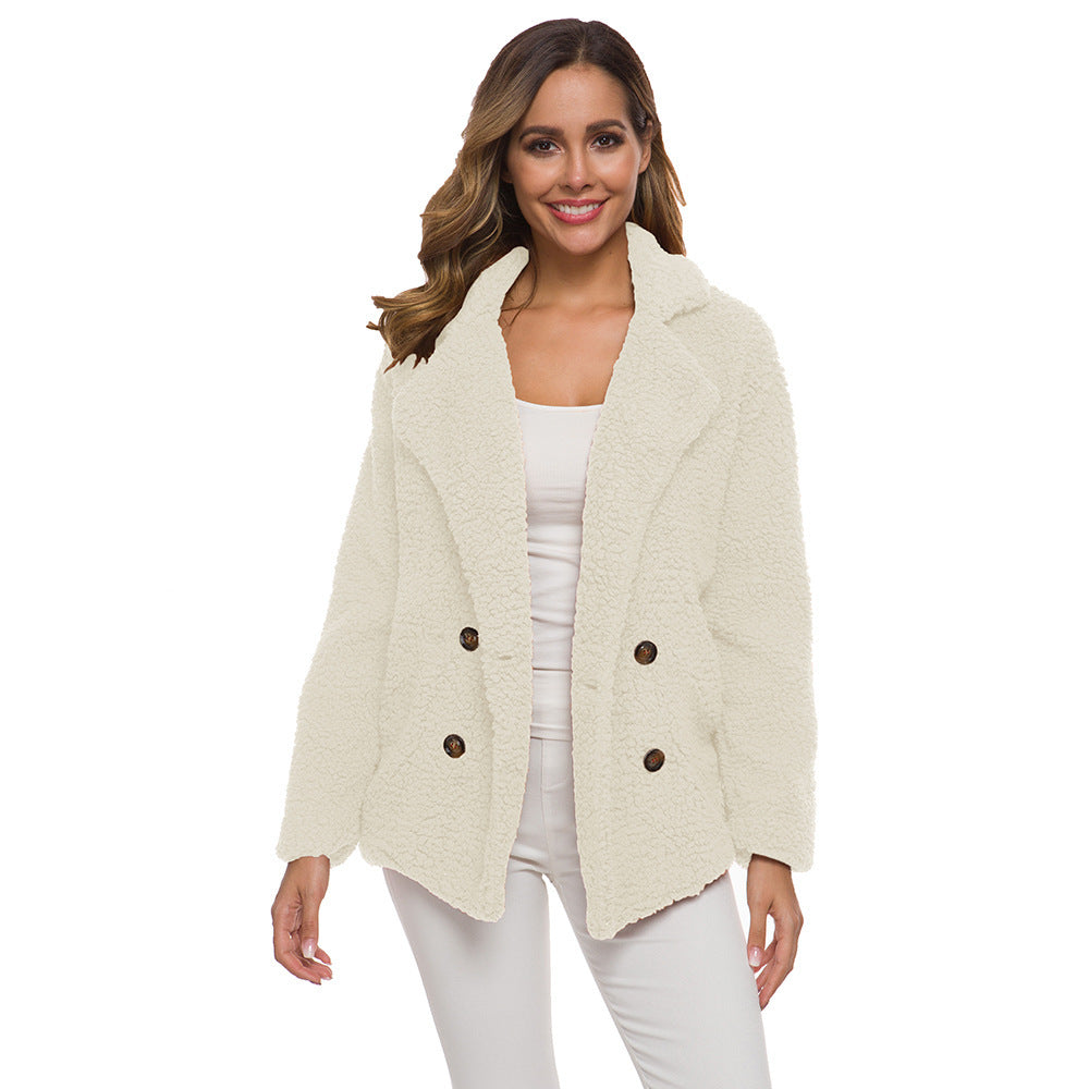 Lamb Fleece Thickened Women's Sweater Coat