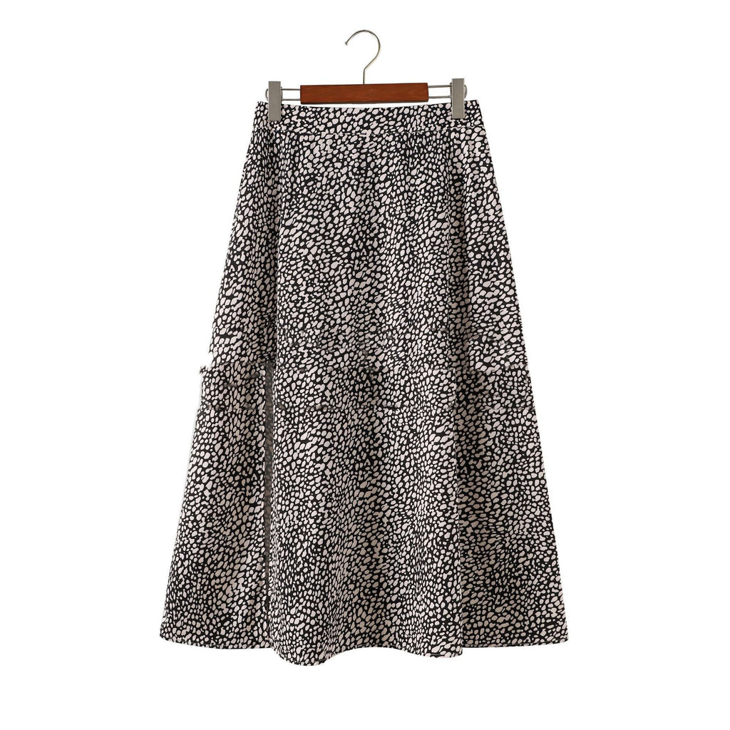 Women's Loose Long Skirt Thin A-Line Skirt New Leopard Print Floral Skirt
