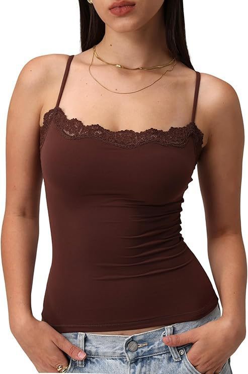 Women's Lace Camisole Square Collar Sexy Sleeveless Top