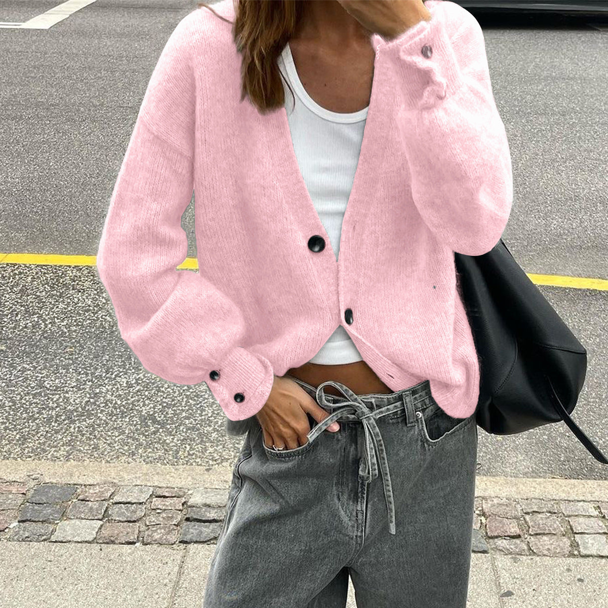 Solid Color Long-sleeved Sweater Woolen Women's Clothing