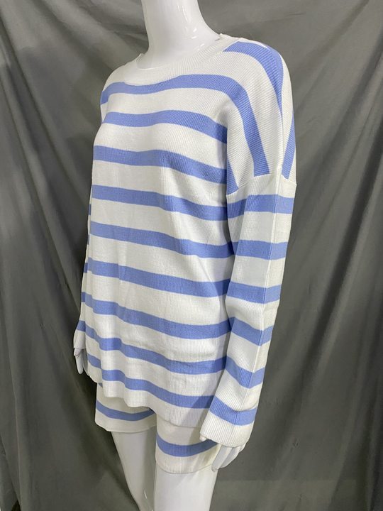 YJ 2-piece Striped Long Sleeved Sweater Set