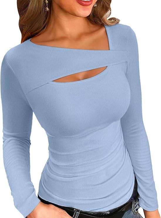 Irregular Slim Fit Long-sleeved T-shirt Top