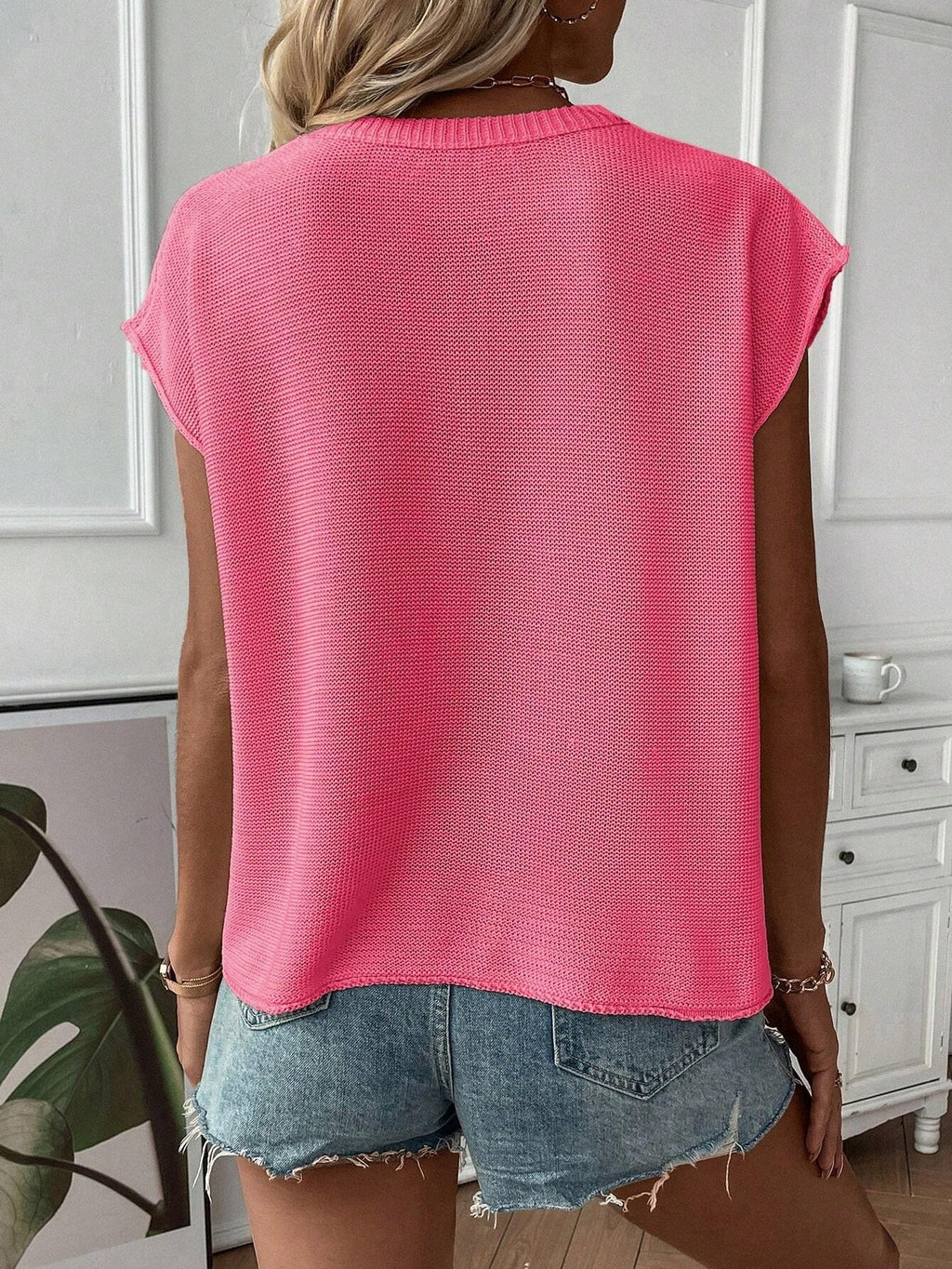 Women's Casual Solid Color Knit Vest