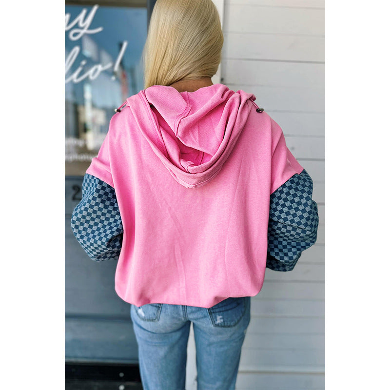 Women's Half-zip Hooded Sweater Regular Sleeve