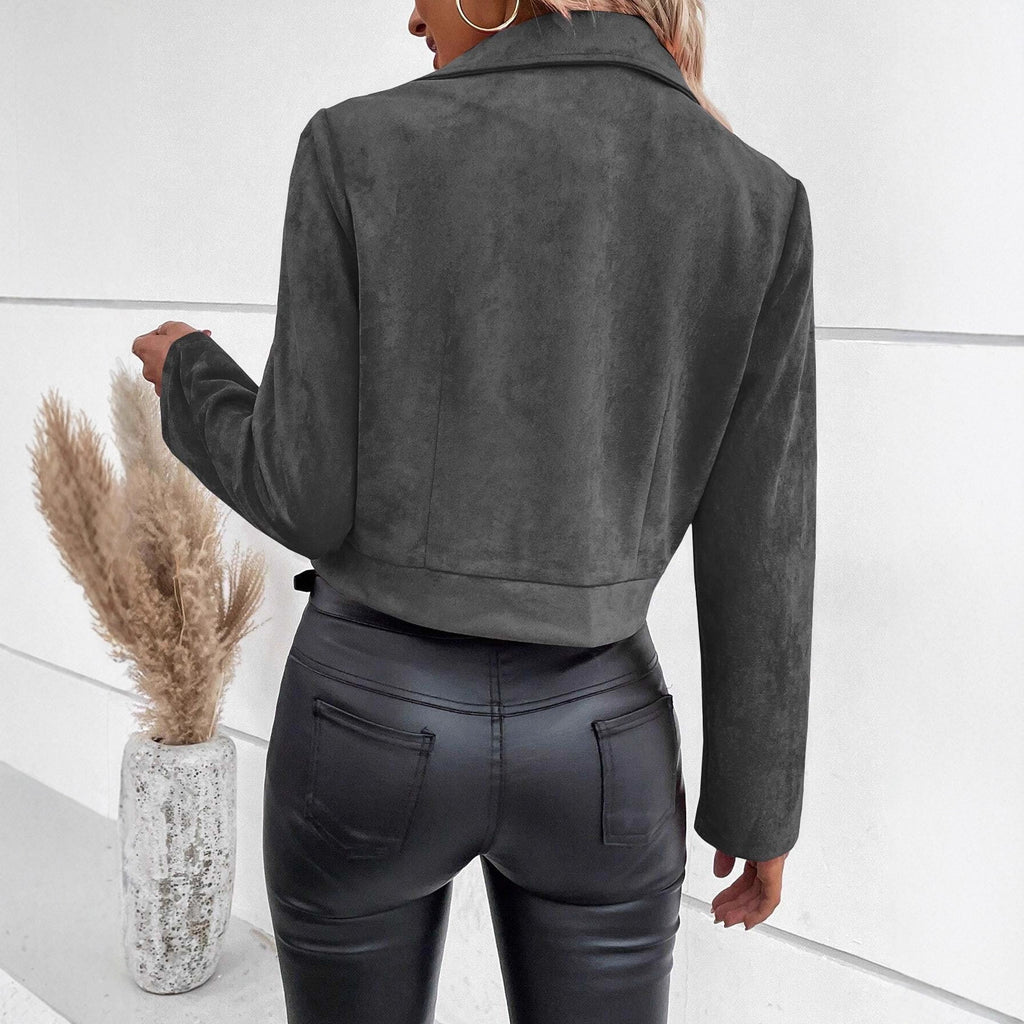 Winter Slim-fit Short Lapels Zip Jacket