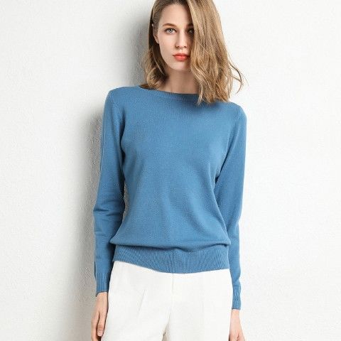 New Sweater Women Knitted Sweater Round Neck Bottoming Shirt