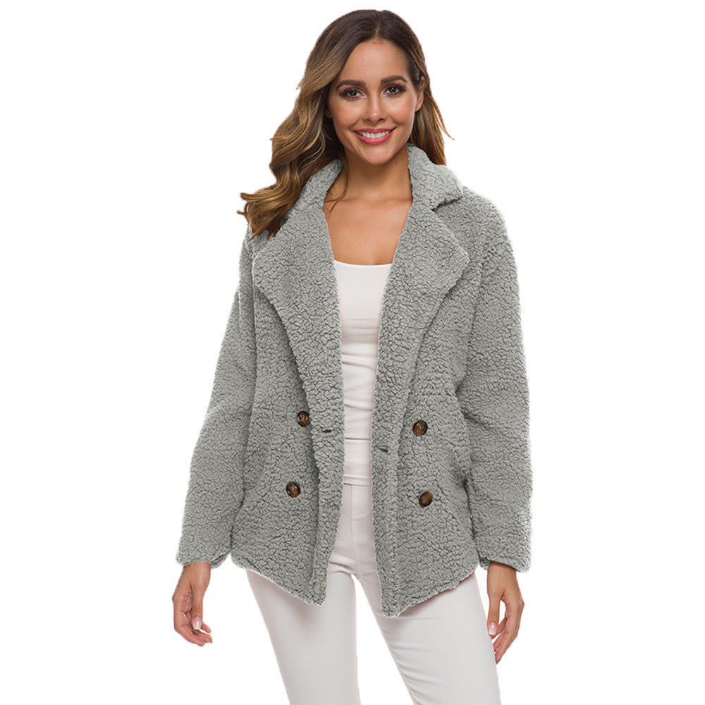 Lamb Fleece Thickened Women's Sweater Coat
