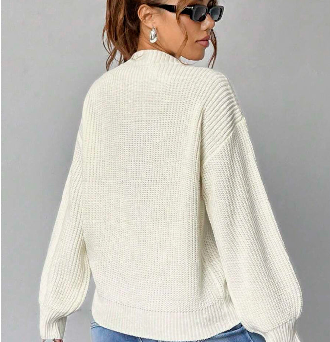 Fashion Casual Women's Loose V-neck Sweater