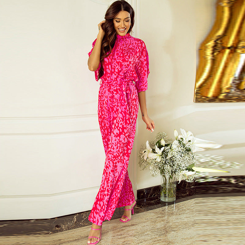 Fashion New Leopard Print Jumpsuit Women