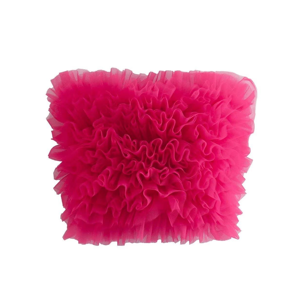 YJ Women's knitted short bubble tube top