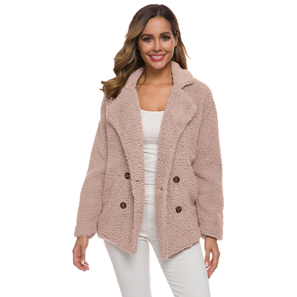 Lamb Fleece Thickened Women's Sweater Coat