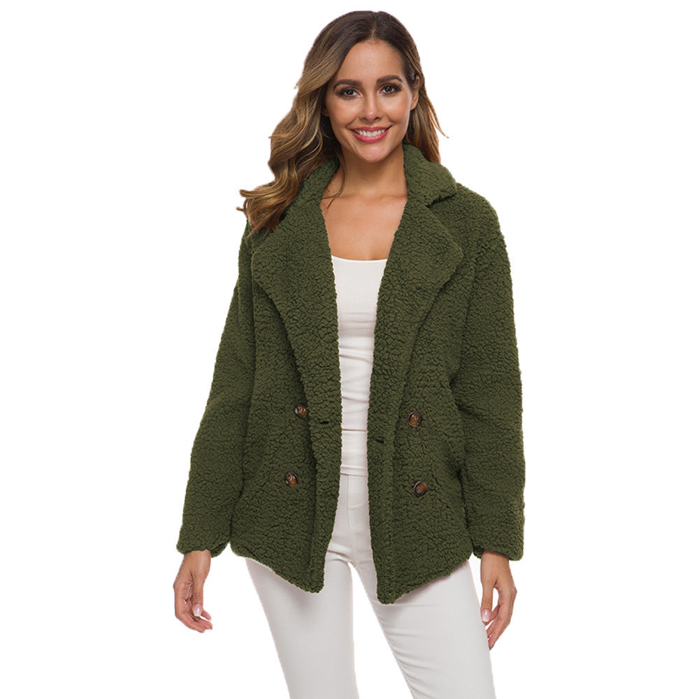 Lamb Fleece Thickened Women's Sweater Coat