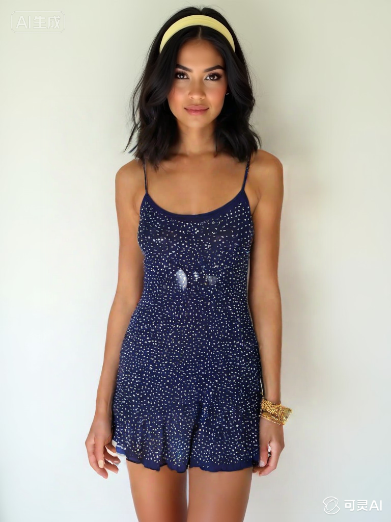 Trendy Rhinestone Sheer Party Dress - Women's Sexy Mini